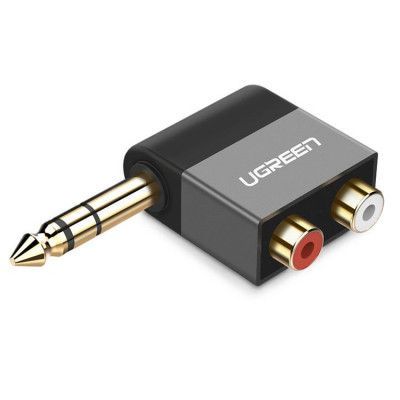 Ugreen Audio Jack Adapter 6.35mm Male Till 2xRCA Female - Svart