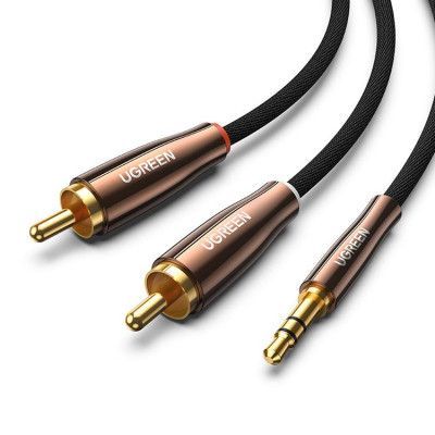 Ugreen Audio Kabel 3.5 mm Mini Jack Till 2RCA 2m - Koppar