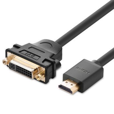 Ugreen DVI 24+5 pin female HDMI male Kabel adapter 22 cm Svart