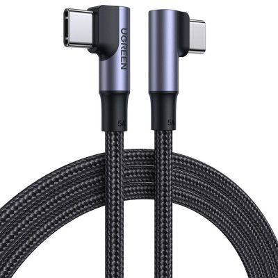UGreen elbow USB-C till USB-C Kabel 100 W 5 A 2 m Svart