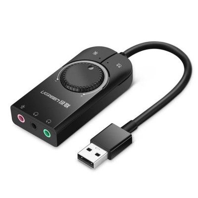 Ugreen External USB Adapter 3.5 mm Mini Jack - Svart