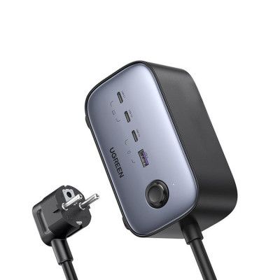 Ugreen GaN Väggladdare USB/USB-C/AC Power Strip - Svart