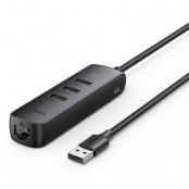 Ugreen HUB 3x USB Till Typ-C Till Ethernet  - Svart
