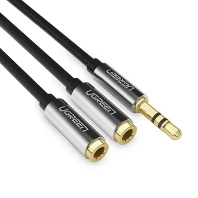 Ugreen Kabel Minijack (Male) Till 2x Minijack (Female) 3.5 mm - Svart