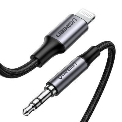 Ugreen MFI lightning 3,5 mm mini jack audio Kabel AUX Grå