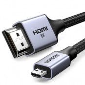 Ugreen Micro HDMI Adapter Till HDMI 2.1 Kabel 8K 2m - Grå