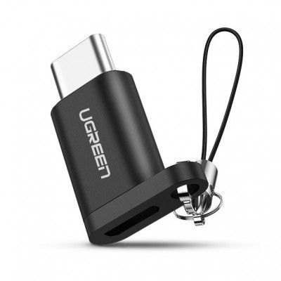 Ugreen micro USB - USB Type C adapter med snodd Svart Grå