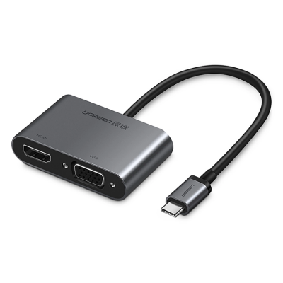Ugreen USB-C till HDMI/VGA/USB-A/USB-C Adapter - Grå