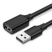 UGreen USB female - USB male Kabel extensionssladd 1m Svart
