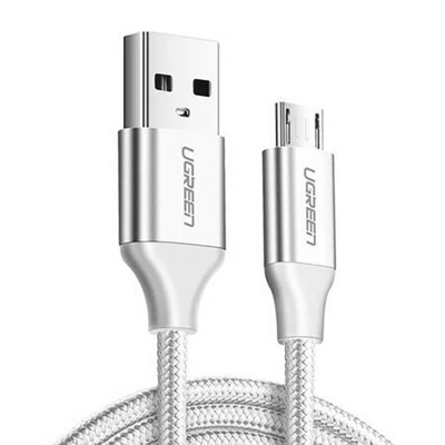 Ugreen USB Till MicroUSB 2m Kabel 2.4A US290 - Vit