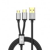 Ugreen USB Till Typ-C MicroUSB Kabel 1m - Svart
