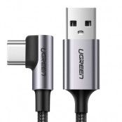 Ugreen USB Type C angled Kabel 2m 3A Grå