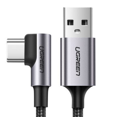 Ugreen USB-C till USB-A kabel vinklad kabel 1m 3A Grå