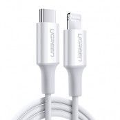 UGreen USB-C lightning MFI Kabel 1m 3A 18W Vit