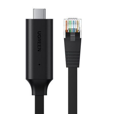UGreen USB Type C - RJ45 Console platt Kabel 1,5m Svart