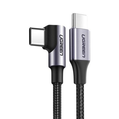 Ugreen Angle USB-C till USB-C kabel 60 W 2m - Svart/Grå