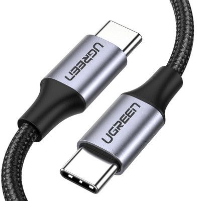 UGreen USB-C till USB-C Kabel 60 W 3 A 1 m Svart Grå
