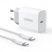 Ugreen Väggladdare 30W Typ-C Till USB Typ-C Kabel 2m - Vit