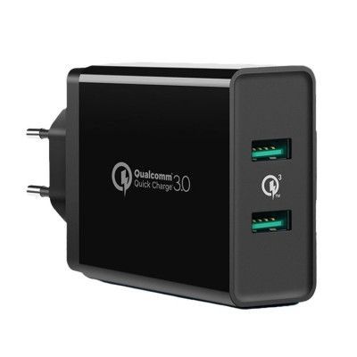 Ugreen Väggladdare Adaptrar 2x USB-A Port 36W - Svart