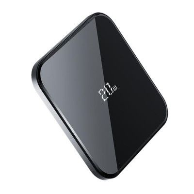 Ultra-thin Aluminum Alloy Square Trådlös Laddare 20W - Svart