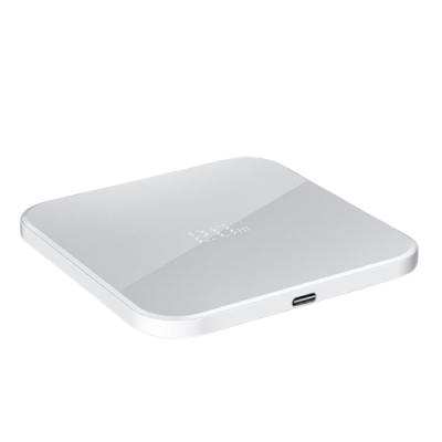 Ultra-thin Aluminum Alloy Square Trådlös Laddare 20W - Vit