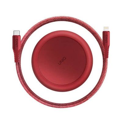 UNIQ Halo USB-C till lightning kabel MFI 18W 1.2m carmine Röd