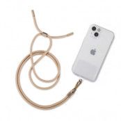 Universal Halsbandssnöre för Mobil Chain 2 - Beige/Guld