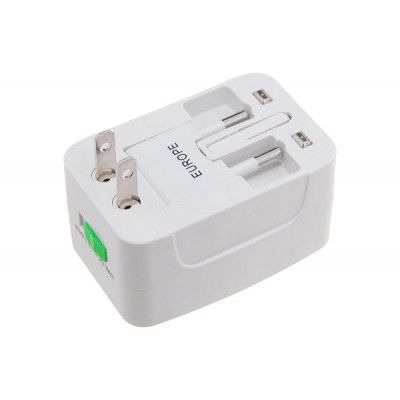 Universal Travel Adapter till USB från väggkontakt (laddar USB enheter)