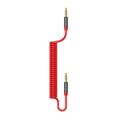 USAMS Aux Kabel Jack 3.5mm till 3.5mm 1.2m Spring - Röd