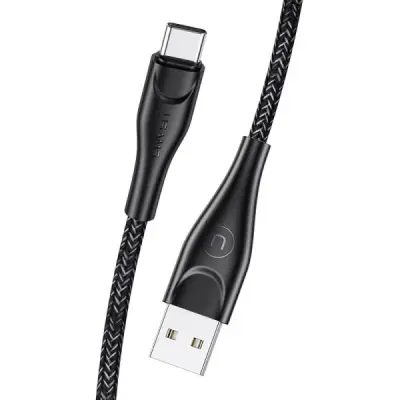 USAMS Flätad kabel U41 USB-C 1m 2A (US-SJ392) - Svart