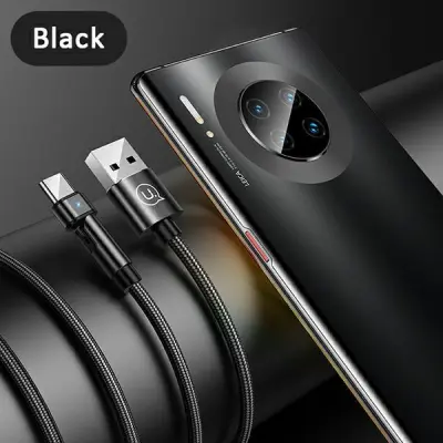 USAMS Flätad kabel U60 2A USB-C roterbar 1m (US-SJ477) - Svart