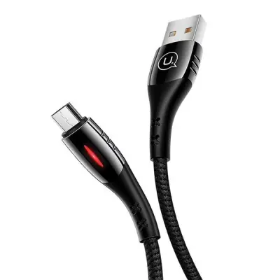 USAMS Kabel flätad U-Tone microUSB 1.2m svart SJ346USB01