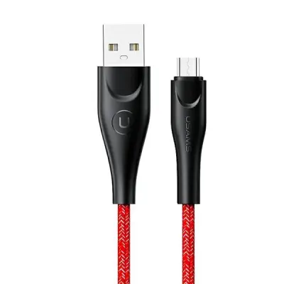 USAMS Kabel flätad U41 microUSB 1m röd SJ393USB02