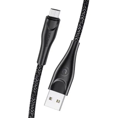 USAMS Kabel flätad U41 microUSB 1m svart SJ393USB01
