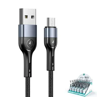 USAMS Kabel flätad U55 2A microUSB set 1m svart SJ450ZJ01