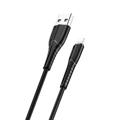 USAMS Kabel U35 lightning 2A Snabbladdning 1m svart SJ364USB01