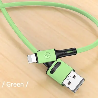 USAMS Kabel U52 lightning 2A Snabbladdning 1m grön SJ434USB02