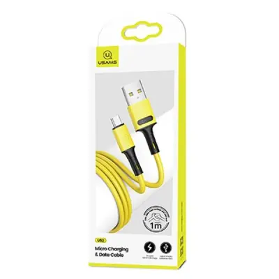 USAMS Kabel U52 microUSB 2A Snabbladdning 1m gul SJ435USB03