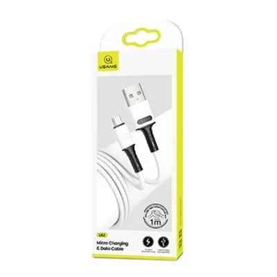 USAMS Kabel U52 microUSB 2A Snabbladdning 1m vit SJ435USB01