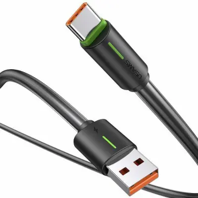 USAMS Kabel USB-C 3A YU-serie 1m (US-SJ732) - Svart