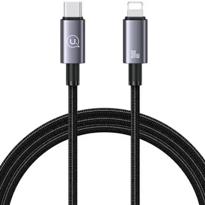 USAMS Kabel USB-C–Lightning 30W 1,2m (US-SJ662) - Stålgrå