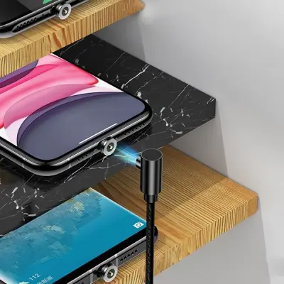 USAMS Kabel vinkel magnetisk U54 1m microUSB röd SJ446USB02