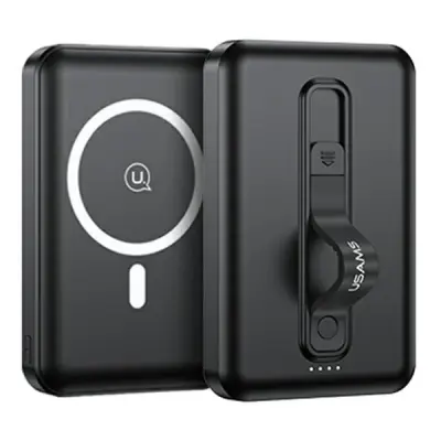 USAMS Magnetisk Trådlös Powerbank 10000mAh 20W PD QC 3.0 - Svart