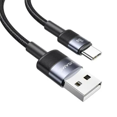USAMS SET Kabel USB–USB-C 3A 1,2m (US-SJ718) - Stålgrå