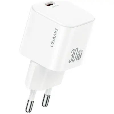 USAMS Snabbladdare 30W USB-C Med USB-C 1m Kabel JO Series - Vit