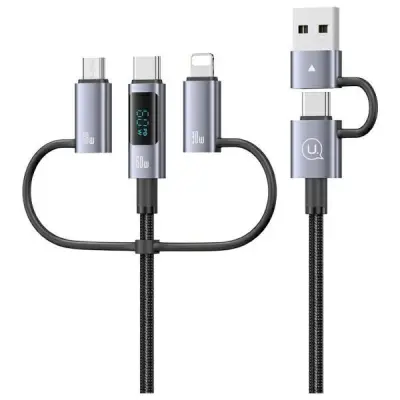 USAMS Sufeng Kabel 6-i-1 Fast Charging 60W 1,2m Display - Svart