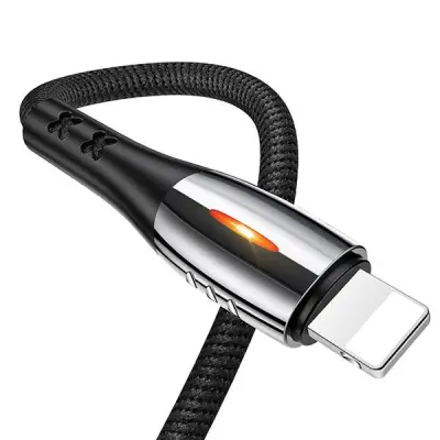 USAMS U-Tone Lightning Kabel flätad 1,2 m SJ344USB01 - Svart