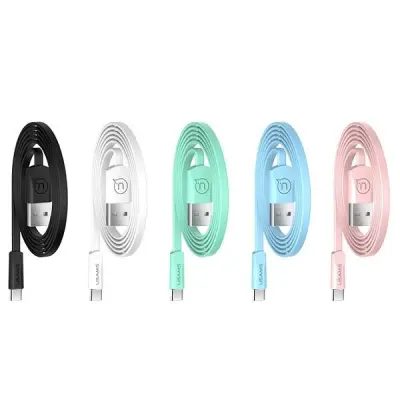 USAMS U2 USB-C Kabel platt 1,2 m SJ200TC02 - Vit