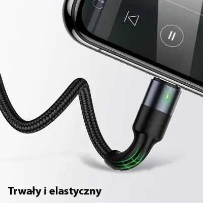 USAMS U26 Kabel flätad 3-i-1 0,35 m 2A SJ410USB01 (US-SJ410) – Svart