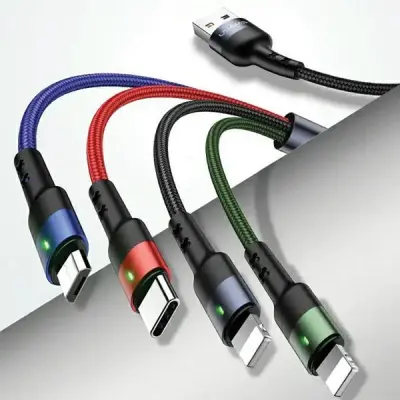 USAMS U26 Kabel flätad 4-i-1 1,2 m 2A SJ317USB01 (US-SJ317) – Svart